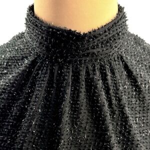 Ann Taylor Factory Sparkle Bouclé Bow-Back Mock Neck Holiday Party Dress S
